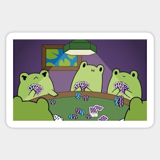 Frogs Playing Poker Sticker